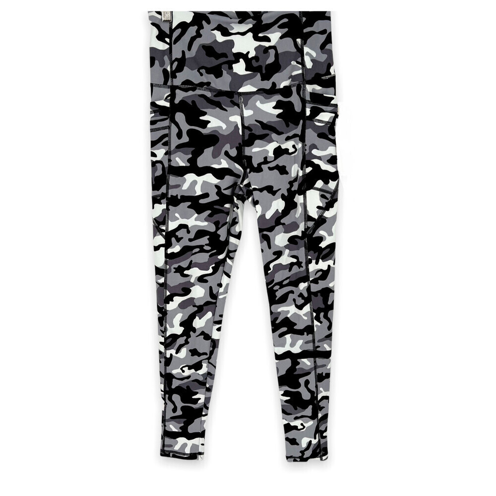 Nicole Miller Women's Sport High Rise Leggings Urban Camouflage Grey Large $95
